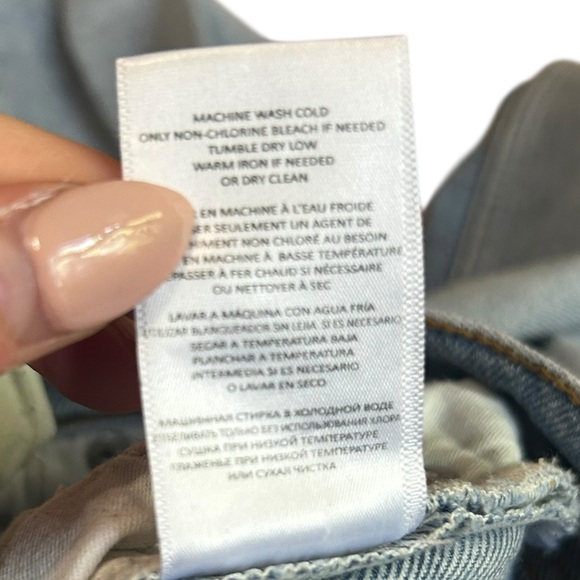 Re/Done Stove Pipe Cropped Jeans Light Wash Raw Hem Size 26 Mid 90s Button Fly - Picture 13 of 13